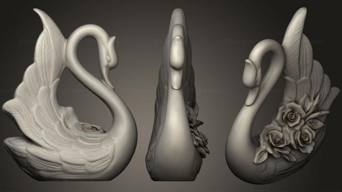 Animal figurines (Beauty Swan, STKJ_0737) 3D models for cnc